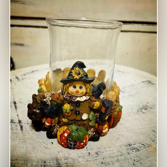 Sale! Autumn Scarecrow Candle Holder - Picture 3 of 5